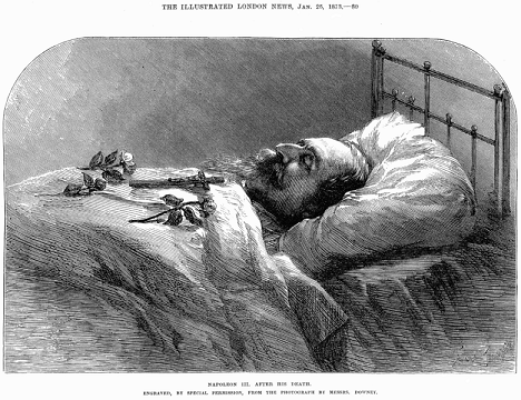Napolon III sur son lit de mort - Journal Illustrated London News - 25 janvier 1873